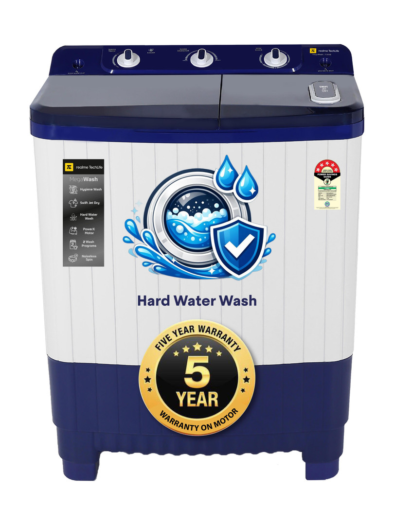 realme TechLife 7.5 kg with Swift Jet Dry Semi Automatic Top Load Wash