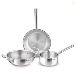 Bergner TriPro 3 Pcs Tri-Ply Stainless Steel Induction Bottom Cookware