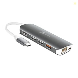 j5create USB-C Multiport Adapter, 7-in-1 USB-C Hub with 4K HDMI, USB 3