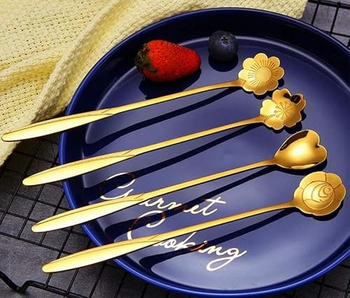 NORIQ Golden Spoon Set/Coffee Spoon/Dessert Spoons/Cutlery Kitchen Tab