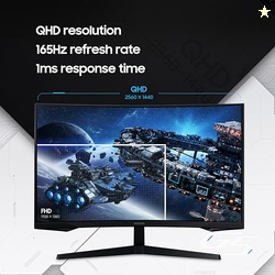 Samsung 27  (68.5cm) Odyssey G5 2K Curved Gaming Monitor|QHD 2560 X 14
