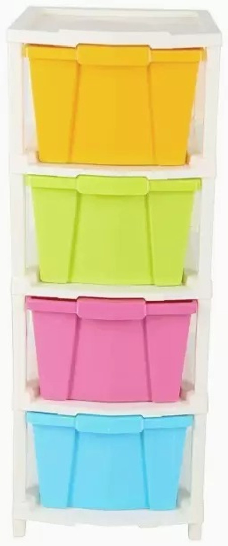 HUMBLE KART 4 Compartments Plastic Chest of Drawers Multicolor