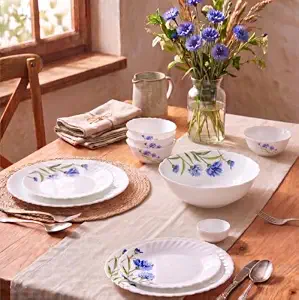 La Opala Novo Opalware Dinner Set 10 Pcs for Family of 2, Floral Fount