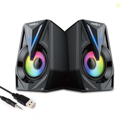 FRONTECH Multimedia Speakers, 12W Output, 2.0 Channel Stereo Sound, RG