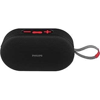 PHILIPS Audio TAS1400BK Wireless Bluetooth Speaker with Deep Bass, Pas