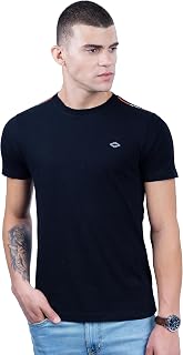 REVOLT Men's Casual Round Neck 100% Cotton T-Shirt - Shoulder Print