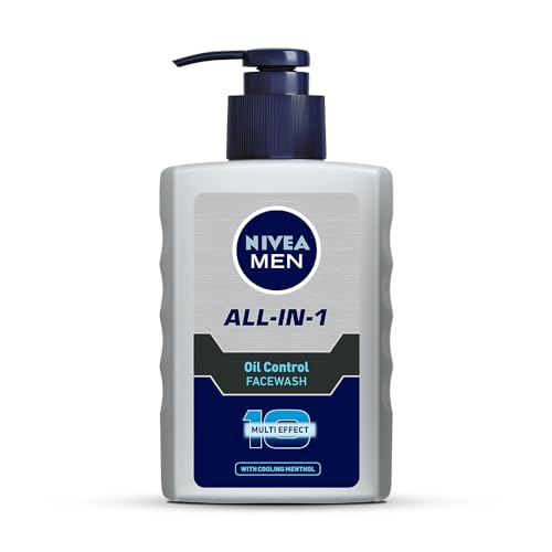 NIVEA MEN All in 1 Charcoal Face Wash | Natural Charcoal, Gluta, AHA &