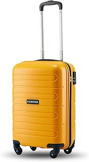 Loop Cabin Size Yellow Polypropylene Hard Travel Suitcase - Trolley Ba