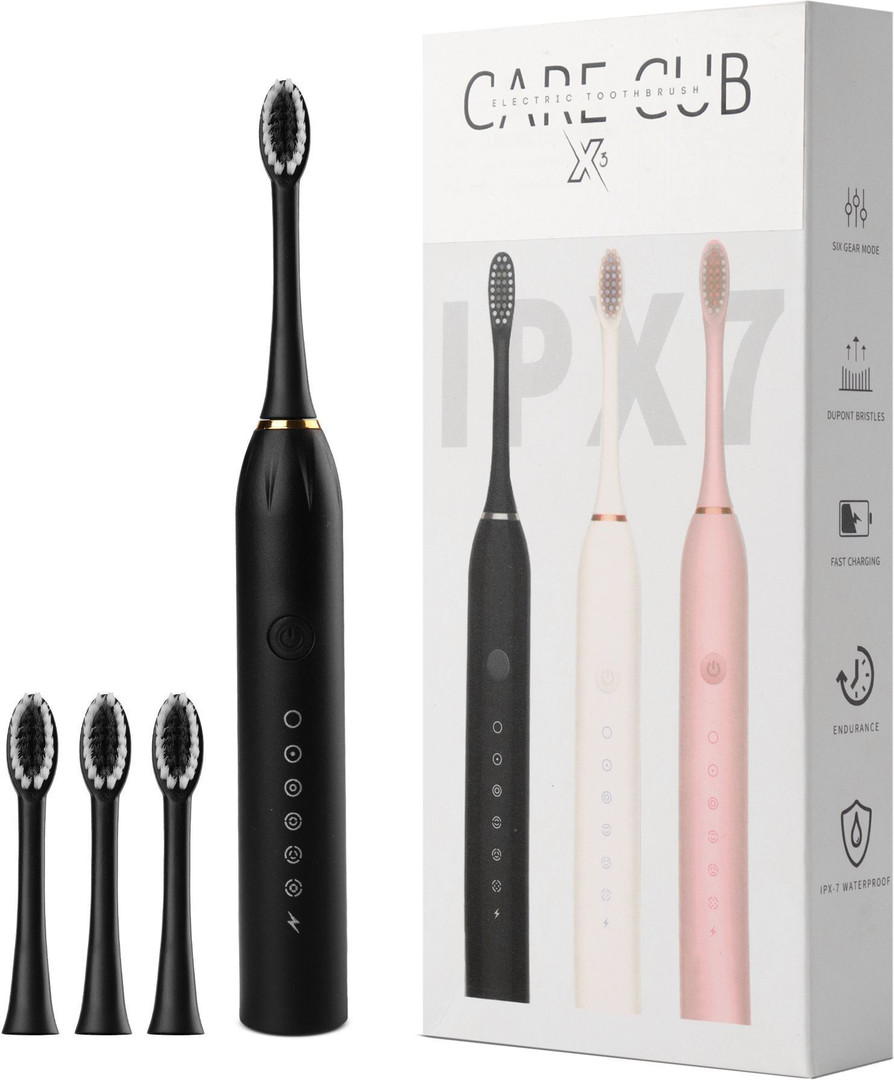 CARE CUB   X-3 Sonic White Electric Toothbrush IPX7 Waterproof Replace