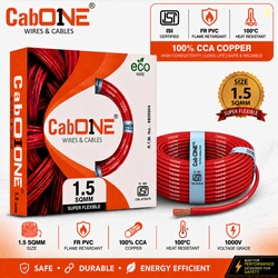 CabONE Lite 1.5 Sqmm CCA Copper Wire | 90m | Single Core | FR PVC...mo