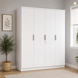 Joyce 4 Door Wooden Wardrobe for Bedroom | 3 Year Warranty | Almirah w