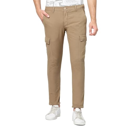 Craig Beige Cotton Stylish Cargo Pant for Men II Stretchable Straight
