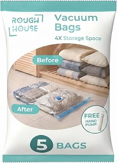 Roughhouse Ultra-Durable Vacuum Storage Bags Pack of 5 Space Saver for