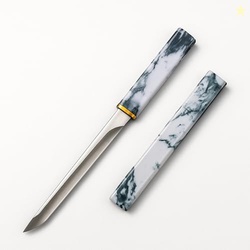 Machado Japanese Style Mini Katana Kitchen Knife with Sheath Stainless