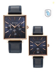 Titan Dial & Leather Straps Analogue His & Her Analogue Watch 94005942