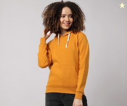 Campus Sutra Women cotton Premium Zipper Hoodie-Grey