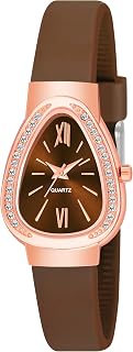 Analog Rose Gold Oval Dial Silicone Strap Wrist Watch for Women with S
