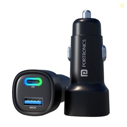 80W Dual Output Fast Car Charger with Type-C PD & USB, LED Indicator,