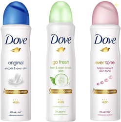 DOVE Original, Go Fresh and Eventone Deodorant Deodorant Spray  -  For