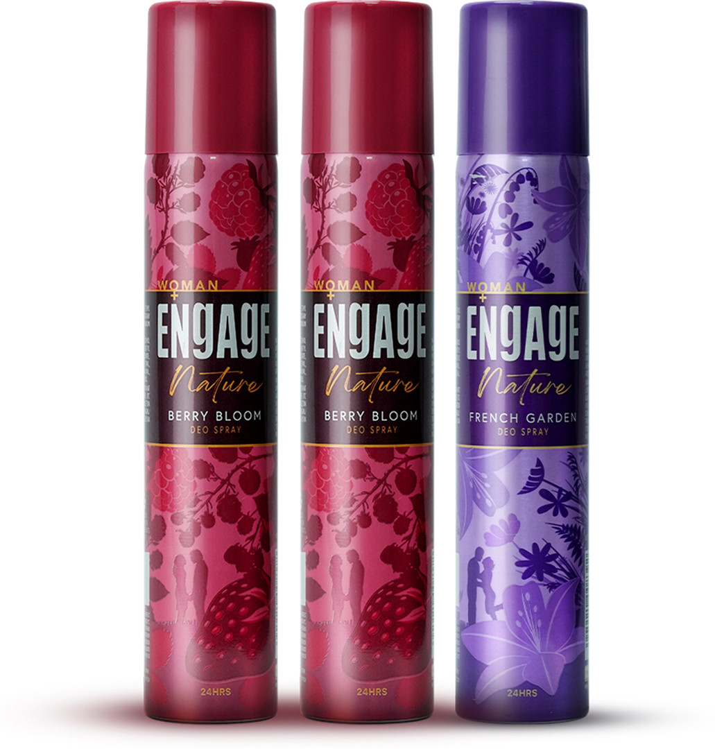 Engage Nature Deo: 2 Berry Bloom & 1 French Garden (150ml X 3) Deodora
