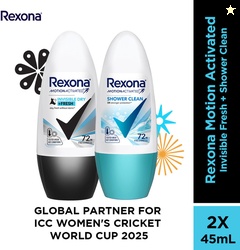 Rexona Women Invisible Dry & Shower Clean Motion Activated Roll-On Deo