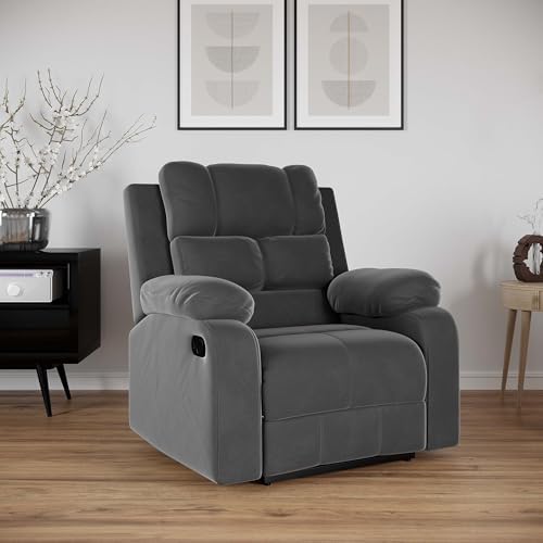 Perfect Loung Velvet Fabric | Single Seater Sofa Recliner | Manual Rec