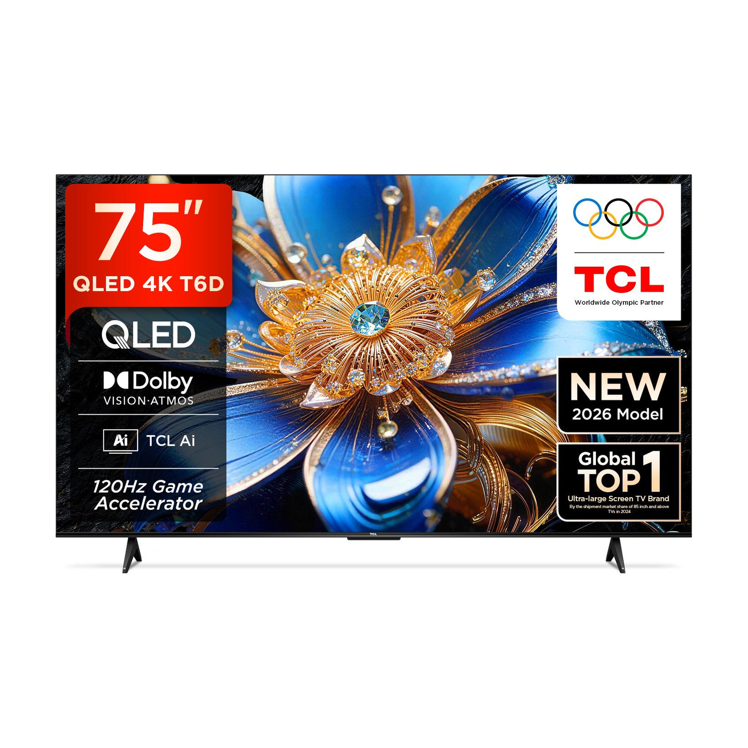 TCL T6D 189.31 cm (75 inch) QLED Ultra HD (4K) Smart Google TV 2026 Ed