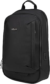 F Gear Capri Black 20L Tech Laptop Backpack, USB & Type-C, 180 Wide Op
