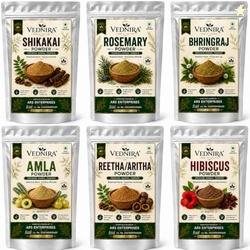 VEDNIRA Amla Reetha Shikakai Bhringraj Hibiscus Rosemary Original Powd