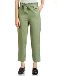 Amazon Brand - Symbol Women Tapered Paper Bag Trousers (High Rise Ankl