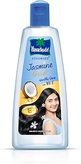 Jasmine Gold Non-Sticky Coconut Hair Oil with Vitamin E For Super Shin