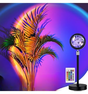16-Color LED Night Light Sunset Lamp with Remote & USB  360 Rotating P