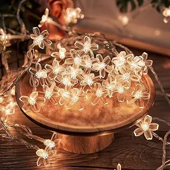 One94Store 14 LED 3 Meter Silicone Flower Fairy String Lights  Warm Wh