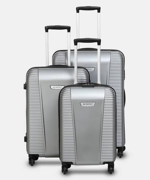 Hard Body Set of 3 Luggage 4 Wheels - S03 - Silver