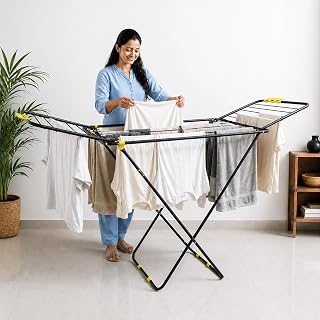Foldable Cloth Drying Stand for Drying Clothes, 3-Way Folding with 20
