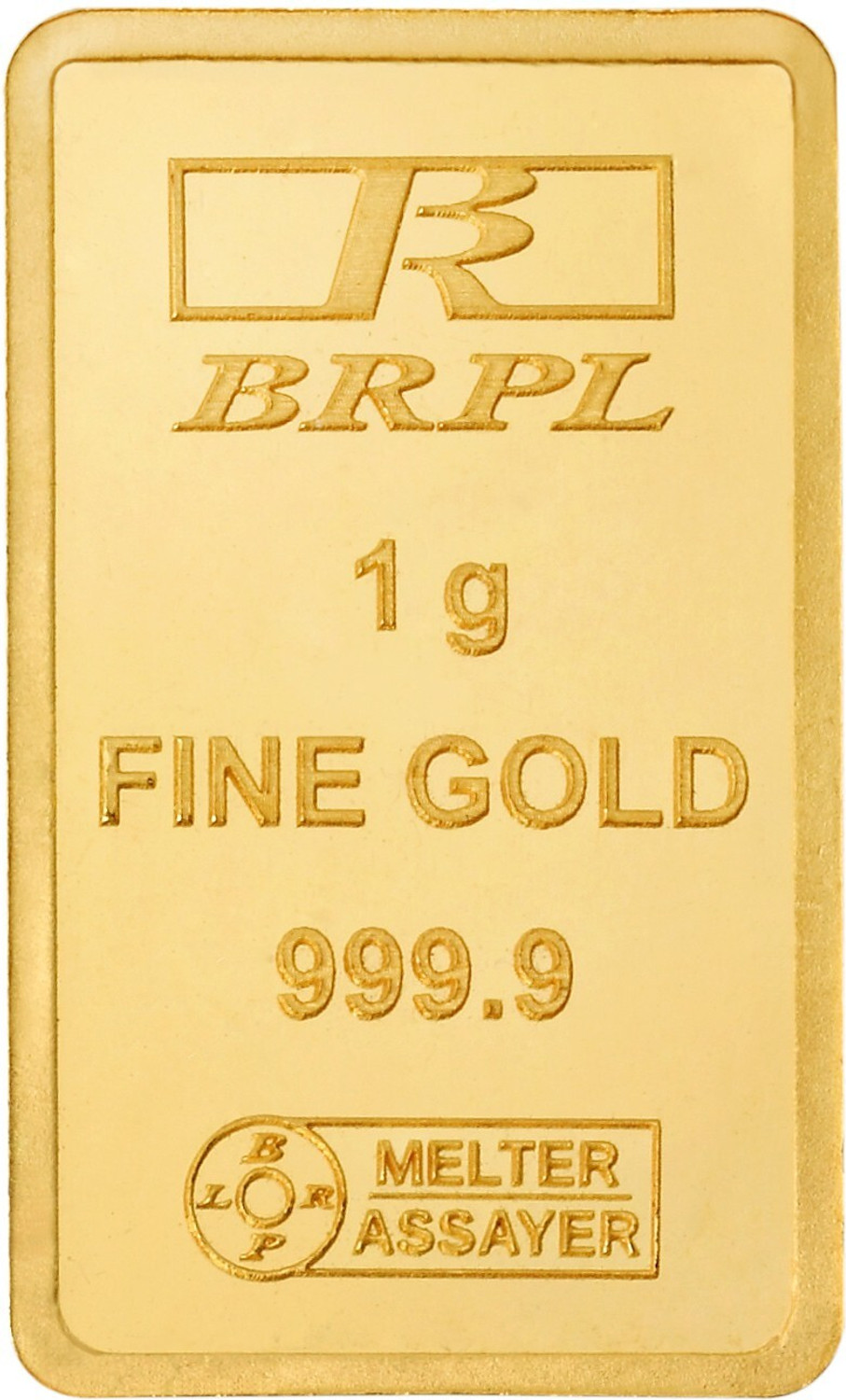 Bangalore Refinery 1g Gold Bar 24 (9999) K 1 g Gold Bar