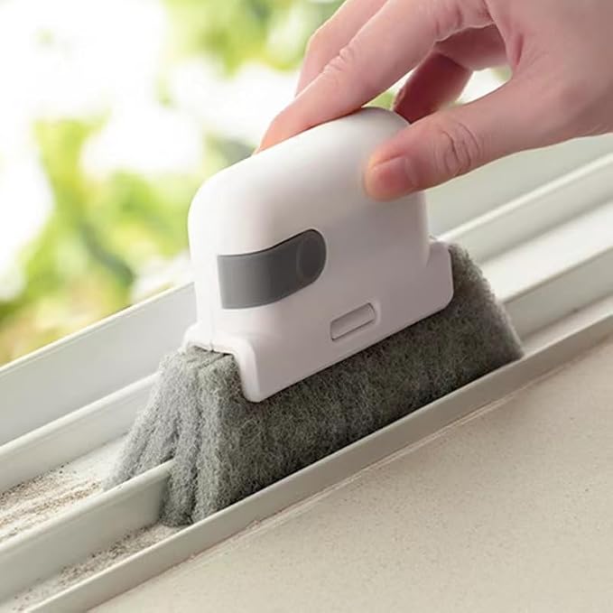 APNOTLO 2-in-1 Window Track Cleaning Brush with Dust Collector Groove