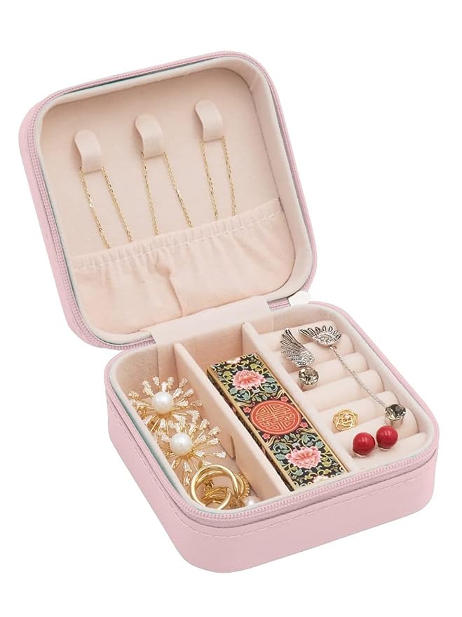 Cortina Small Pu Leather Jewellery Organiser Box | Portable Travel Jew
