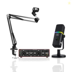 Audio Array RGB Podcast Bundle | Dynamic RGB USB/XLR Mic with 24-Bit/1
