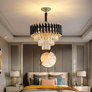 WeldeccorLuxury Crystal Chandelier for Living Room Bedroom | Black Gol