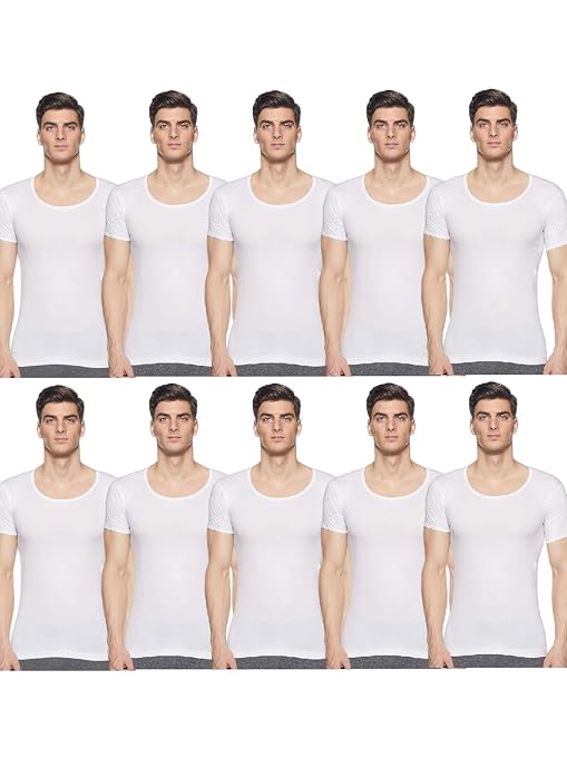 Rupa Jon Half Sleeves Vest for Men, 100% Cotton Material, Round Neck,