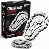Fidget Toy Chain Gear Spinner Metal Desk Toy for Hand Focus Relaxation