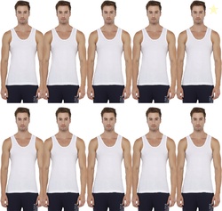 Pack of 10 Rupa Topman White RN vest Men Vest