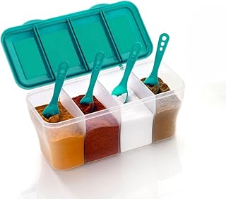 Sr Plastic 4 in 1 Multipurpose Masala Box for Kitchen Spice Boxes for