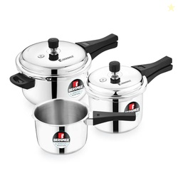 Sorrento Stainless Steel Outer Lid Pressure Cooker Combo - 5 Liters Co