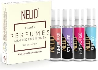 NEUD Luxury Perfume Gift Set 4 x 10 ml for Women, Long Lasting Fragran