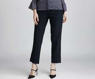 Amazon Brand - Symbol Women's Tapered Fit Formal Trouser (Mid Rise | A