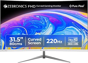 ZEBRONICS 31.5 Inch FHD Curved Gaming Monitor with 220Hz, 300 nits, 1m