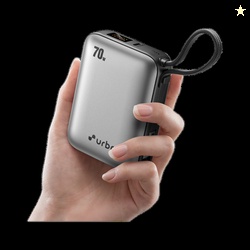 URBN 20000 mAh 70 W Nano Pocket Size Power Bank (Silver, Lithium,...mo