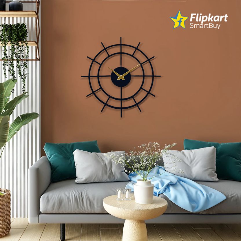 Flipkart SmartBuy Analog 39.5 cm X 39.5 cm Wall Clock (Black, Wit...mo